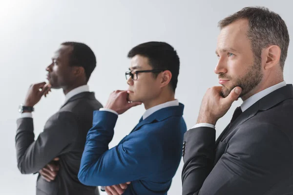 Multiethnic pensive businessmen — Stock Photo, Image