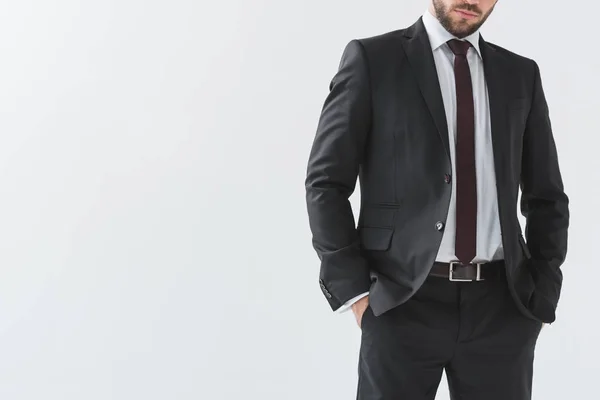 Homem de negócios elegante em terno — Fotografia de Stock