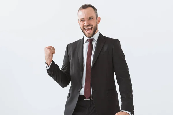 Excited young businessman — Stock Photo, Image