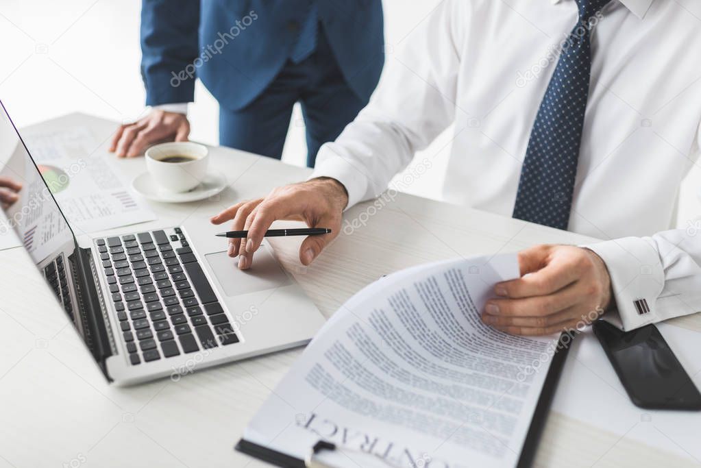 business people with contract