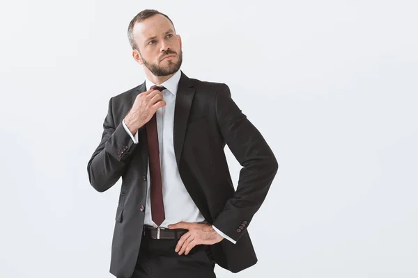 Uomo d'affari elegante in giacca e cravatta — Foto Stock
