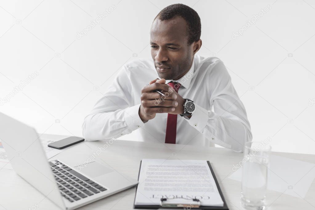 african american businessman at workplace