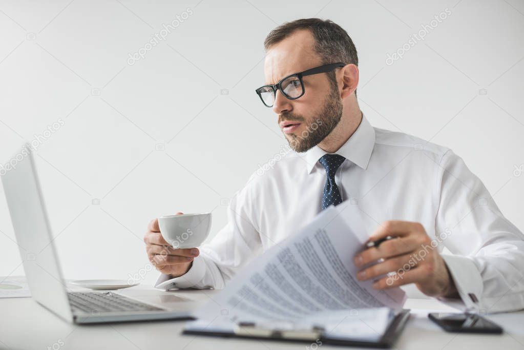 businessman doing paperwork