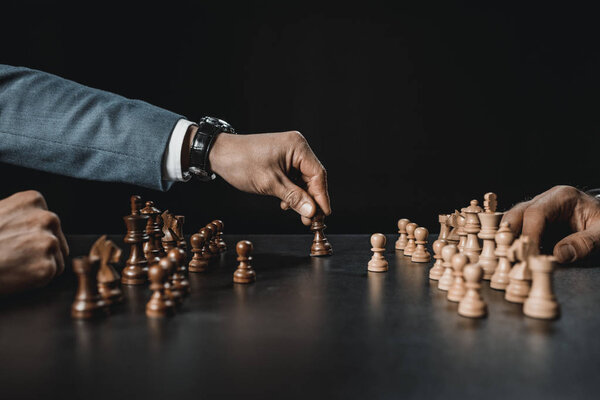 businessmen playing chess