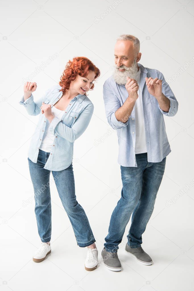 happy dancing couple