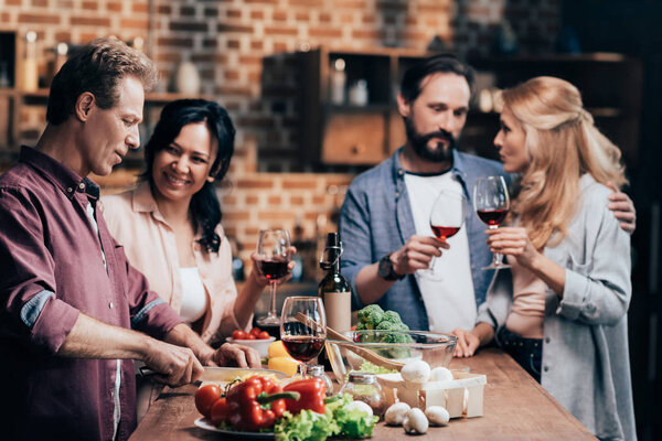 friends preparing dinner together