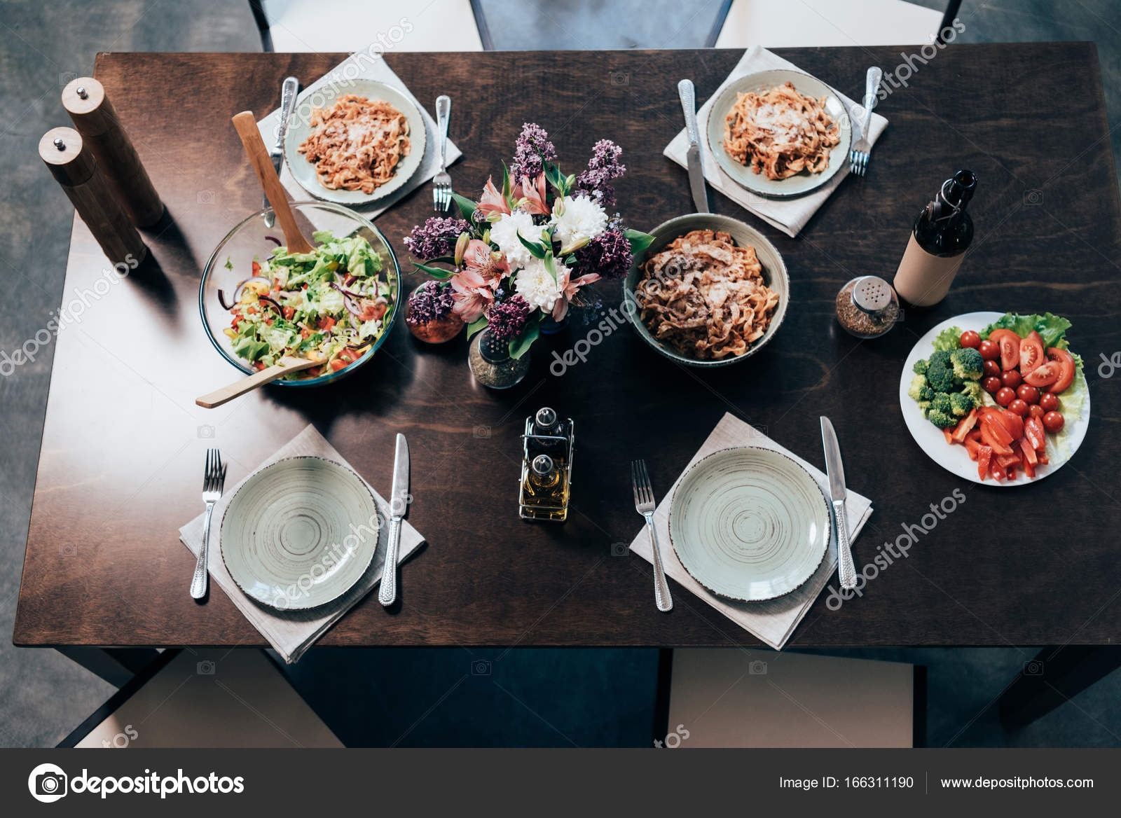 Table served for dinner — Stock Photo © TarasMalyarevich #166311190