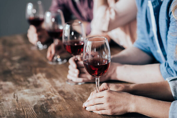 friends drinking red wine