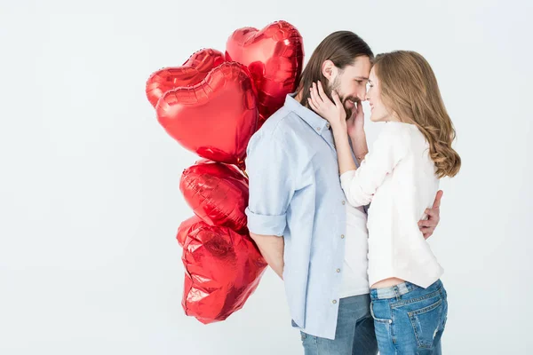 Paar mit Luftballons — Stockfoto