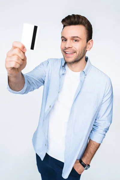 Man holding credit card — Stock Photo