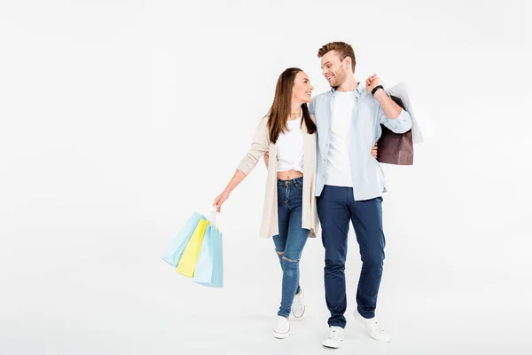 Couple with shopping bags — Stock Photo
