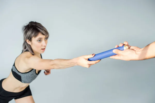 Young sportswoman running — Stock Photo