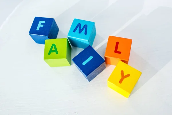 Cubes consists the word family — Stock Photo