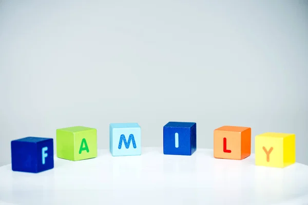 Cubes consists the word family — Stock Photo