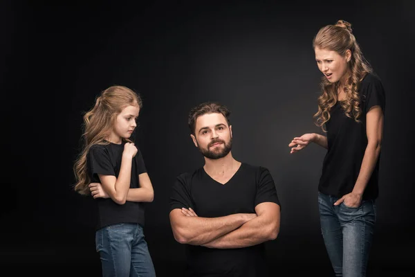 Family quarreling and gesturing — Stock Photo