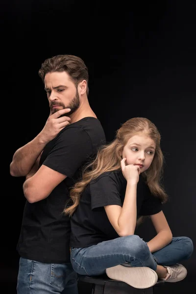 Pensive father and daughter — Stock Photo