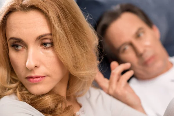 Upset mature couple — Stock Photo