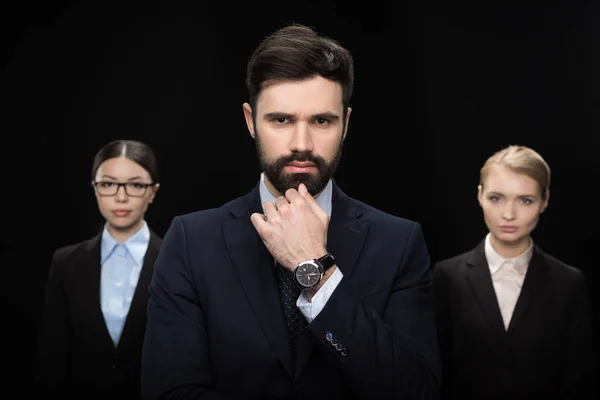 Pensive business people — Stock Photo