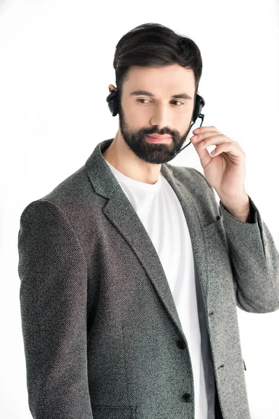 Call center operator in headset — Stock Photo