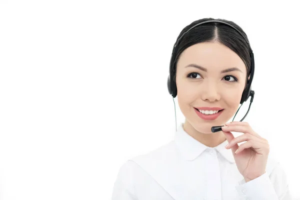 Call center operator in headset — Stock Photo