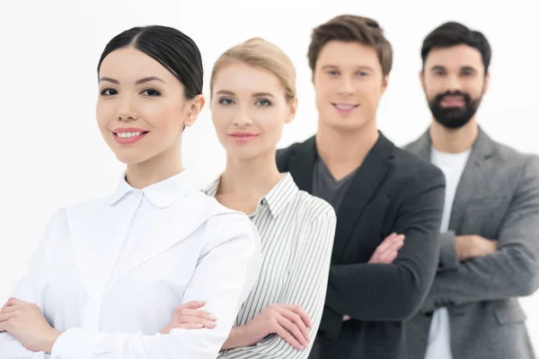 Business people standing in row — Stock Photo