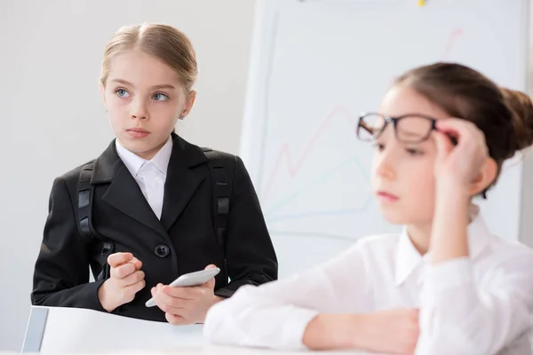 Serious little girls — Stock Photo