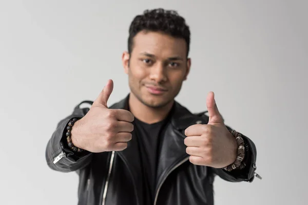 African american man with thumbs up — Stock Photo