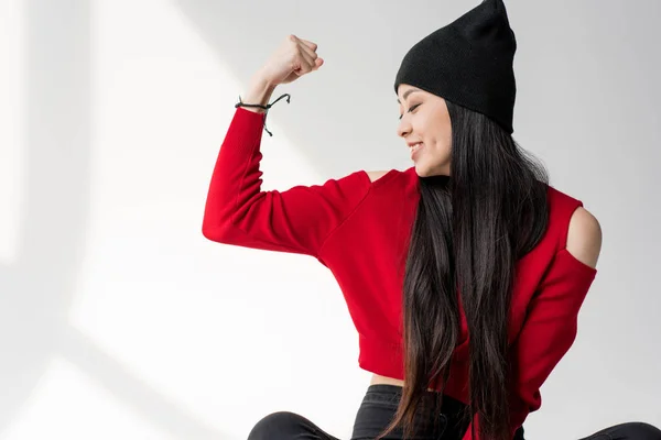 Asian woman gesturing — Stock Photo