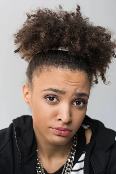 Bouleversé afro-américaine fille — Photo de stock