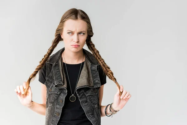 Pensive rocker girl — Stock Photo