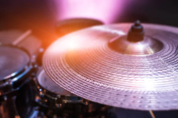 Drums set on stage — Stock Photo