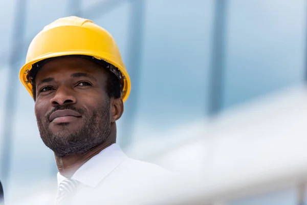 Professional architect in hard hat — Stock Photo