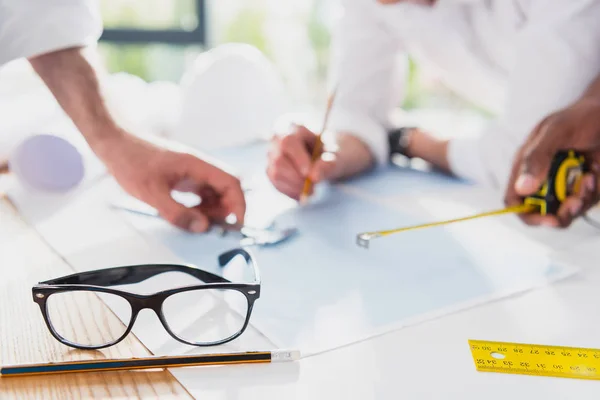 Professional architects working at modern office — Stock Photo