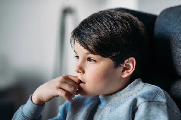 Adorable pensive boy — Stock Photo