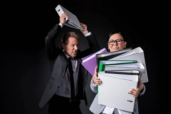 Business colleagues with folders — Stock Photo