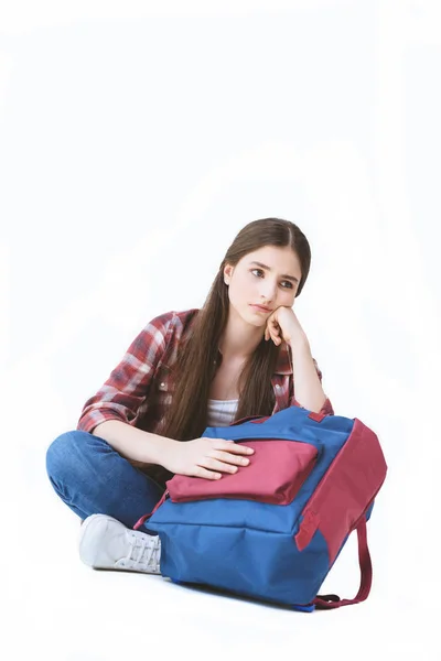 Ennui adolescent avec sac à dos — Photo de stock