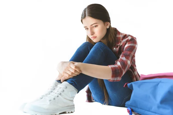 Depressed teen girl — Stock Photo