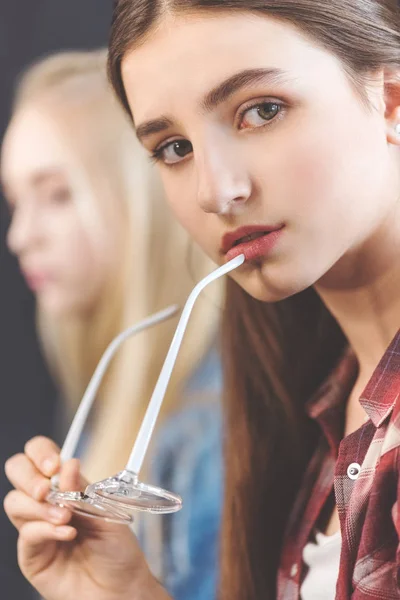 Pensive caucasian teenage girl — Stock Photo