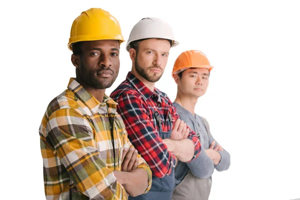 Gruppe multiethnischer Bauarbeiter — Stockfoto