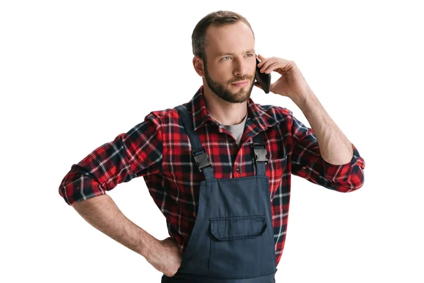 Handsome man talking by phone — Stock Photo