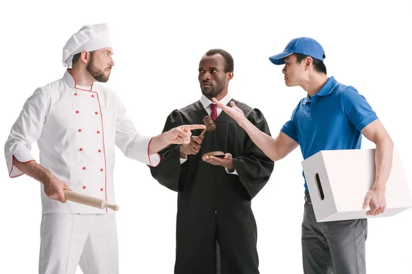 Judge, chef and courier — Stock Photo