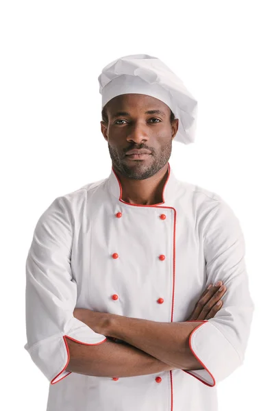 Handsome chef with folded arms — Stock Photo