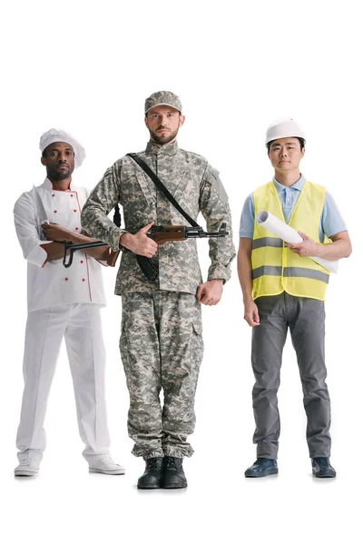 Soldier, chef and architect — Stock Photo