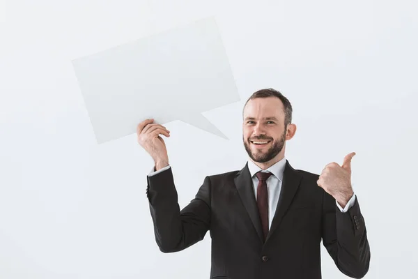 Businessman showing thumb up — Stock Photo