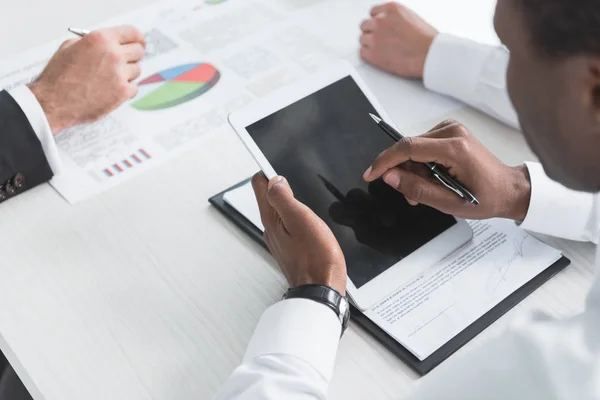 Multiethnic businessmen during meeting — Stock Photo