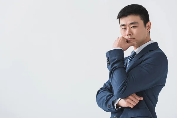 Pensivo homem de negócios asiático — Fotografia de Stock