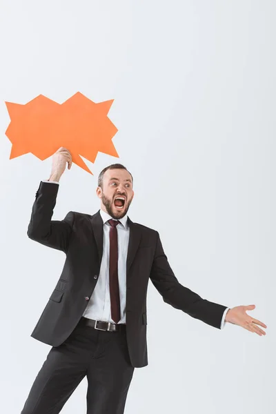 Businessman with blank card — Stock Photo