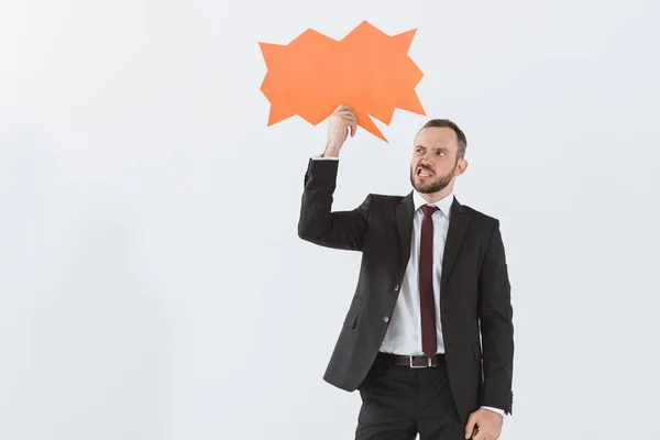 Businessman with blank card — Stock Photo