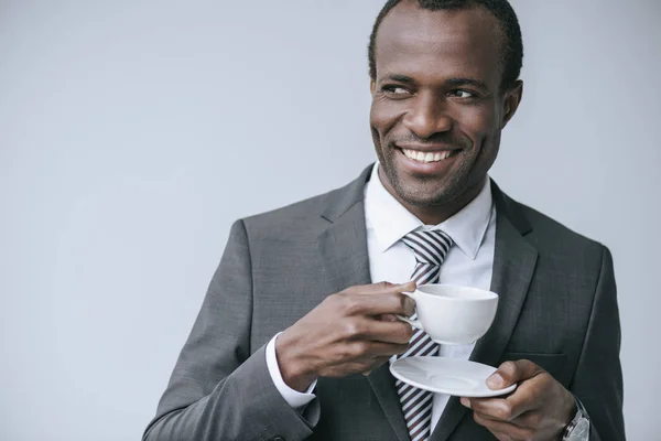 African american businessman with coffee cup — Stock Photo