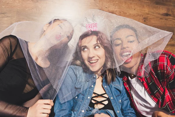 Multicultural young women at hen party — Stock Photo